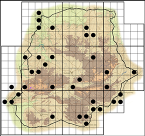 Pinacopteryx eriphia Waterberg distribution